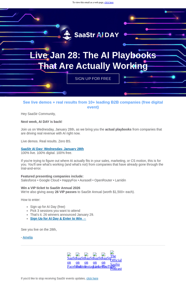SaaStr email from Fri, Jan 23, 2026