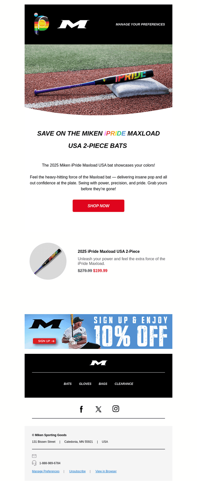 Miken Sports email from Fri, Jan 23, 2026