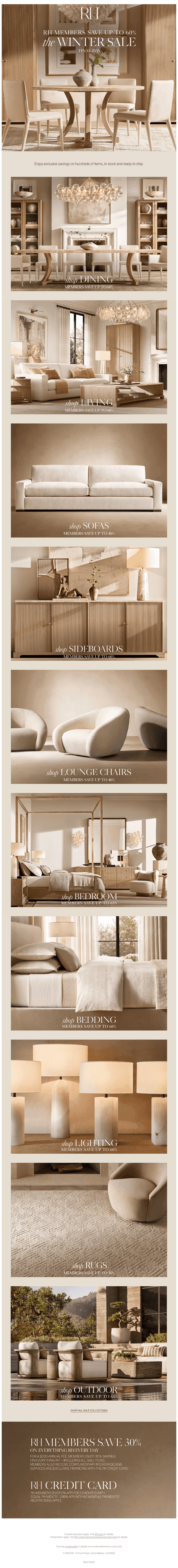 Restoration Hardware email from Fri, Jan 23, 2026