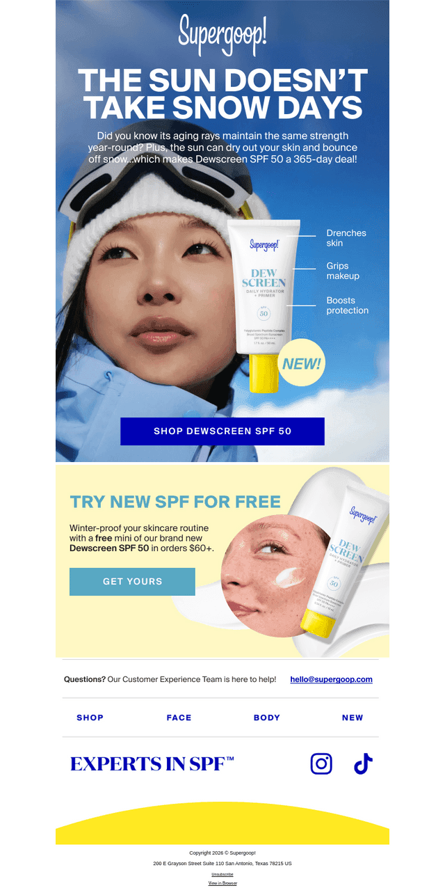 Because you still need SPF in winter