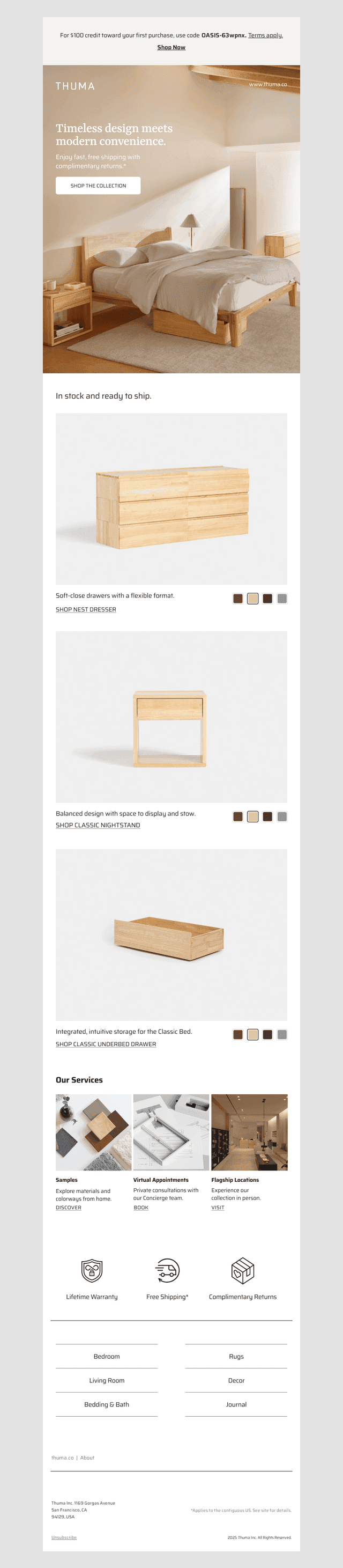 Enjoy free shipping.
