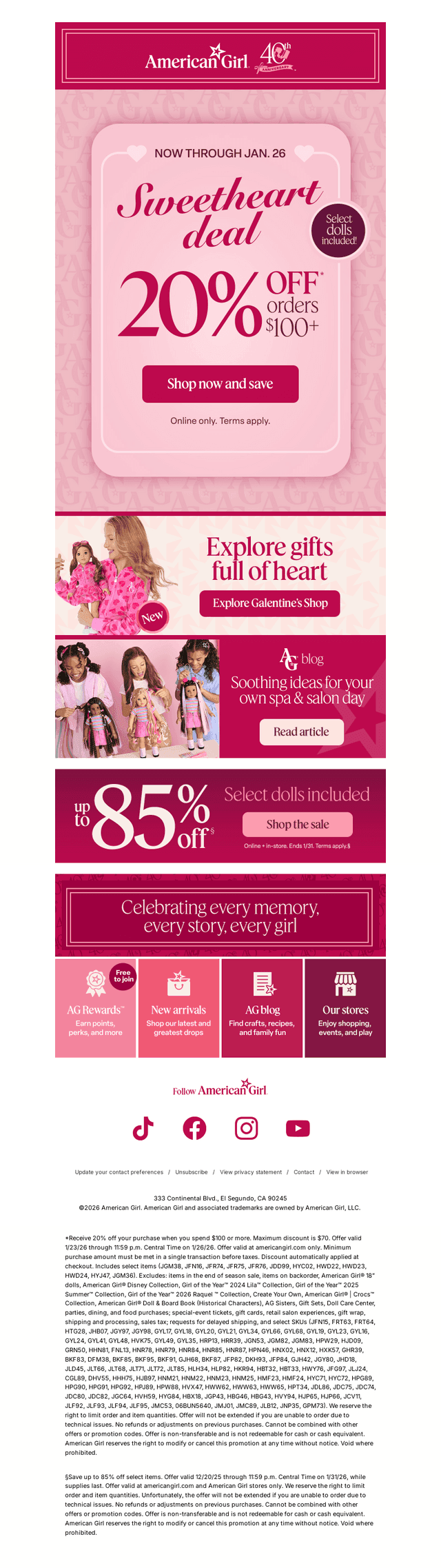 Love at first save: 20% off 💝