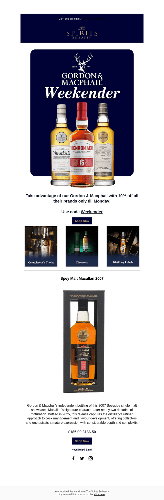 Gordon & Macphail Weekender Offer!