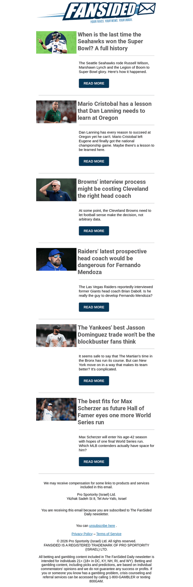 FanSided email from Sun, Jan 25, 2026