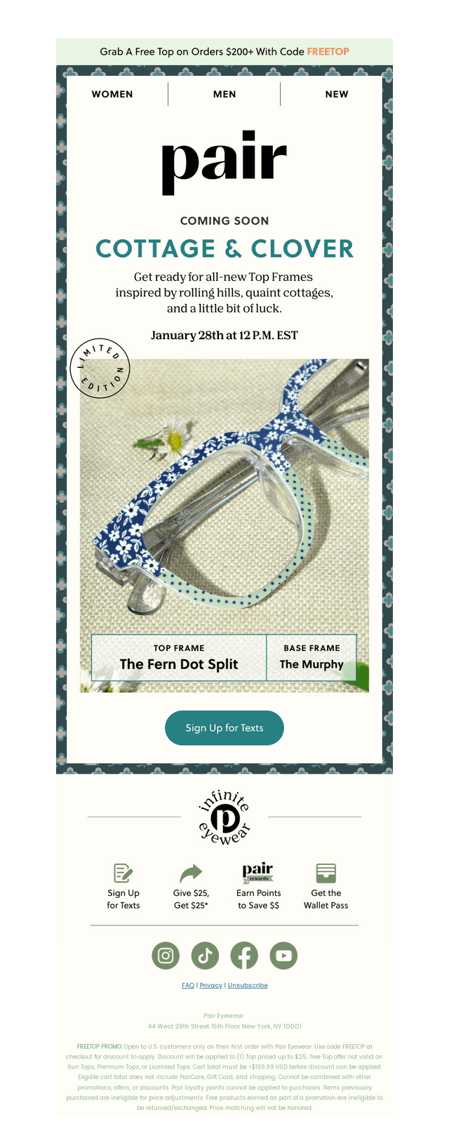 Pair Eyewear email from Sun, Jan 25, 2026