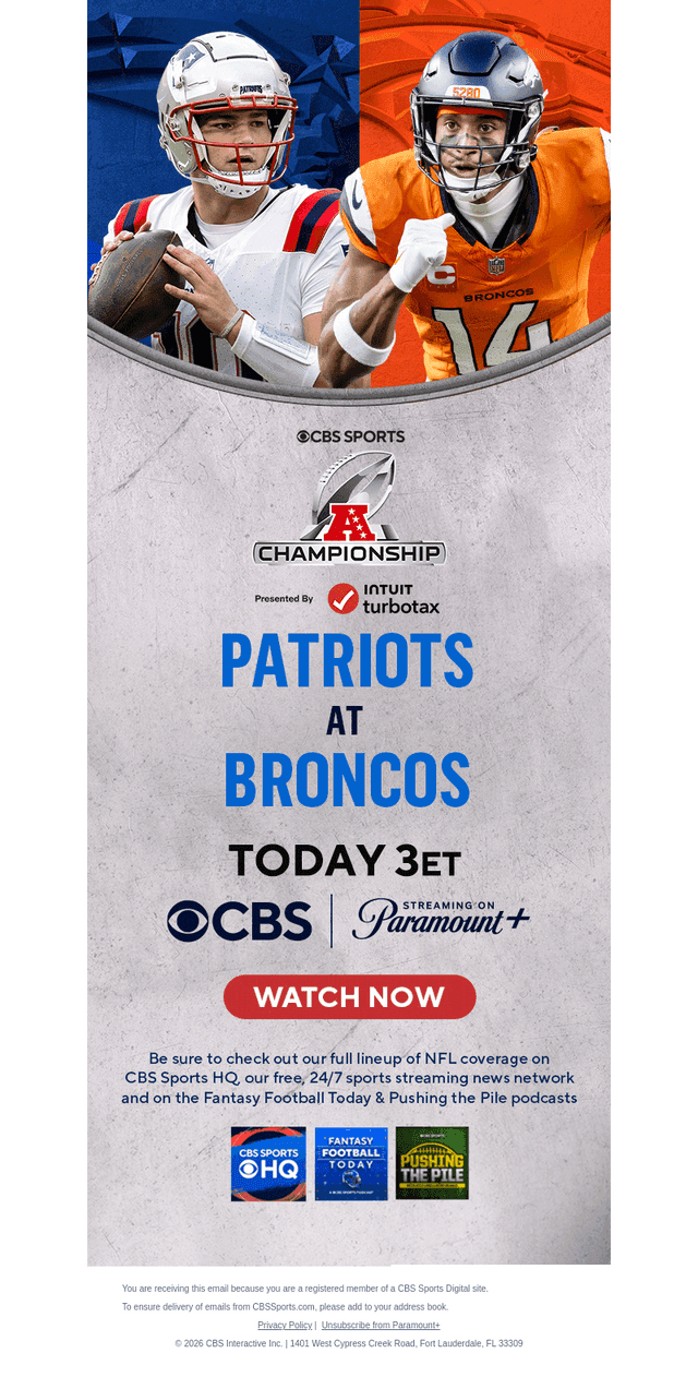 CBS email from Sun, Jan 25, 2026