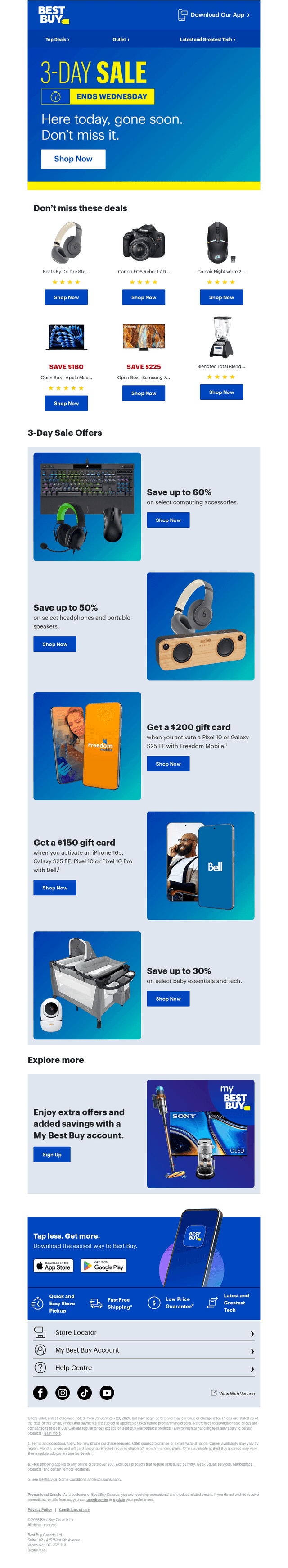 Best Buy Canada email from Mon, Jan 26, 2026