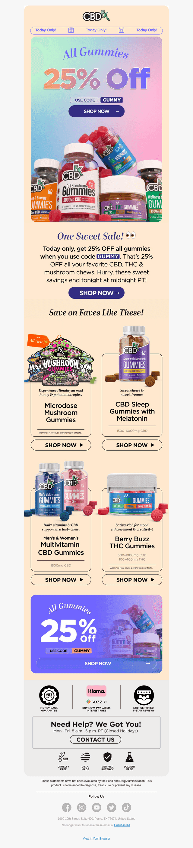 Today Only: 25% OFF all CBD & THC Gummies! 👀