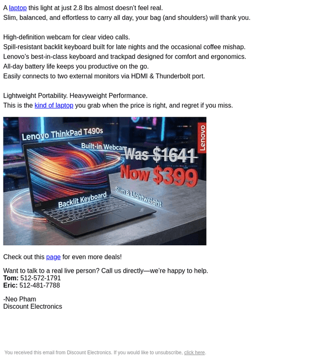 THE lightest laptop under $400, Was $1641