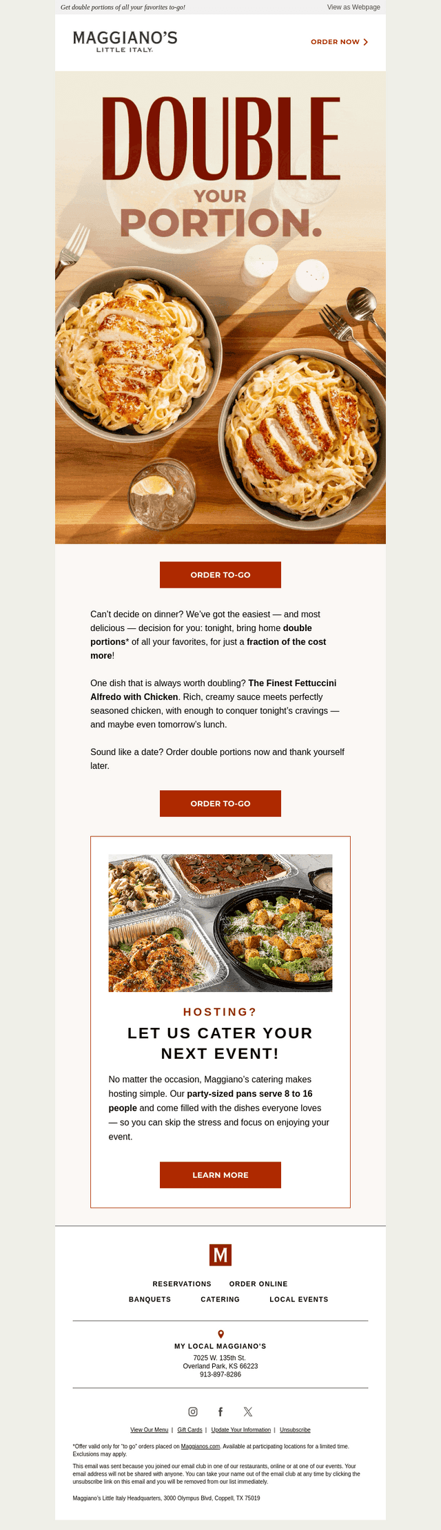 Tonight’s takeout menu: everything. Times two.