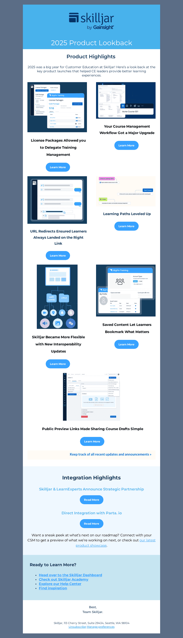 Your 2025 Skilljar Product Recap