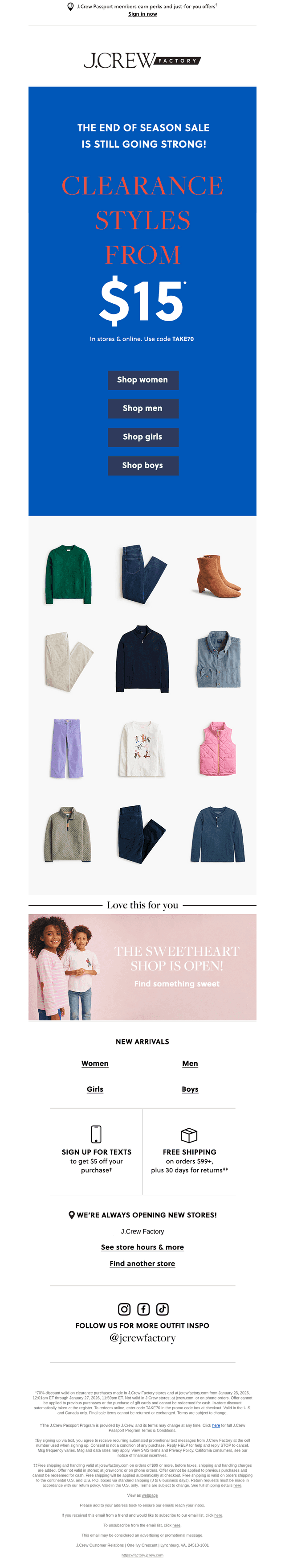 Unlock clearance styles from $15 while you still can…