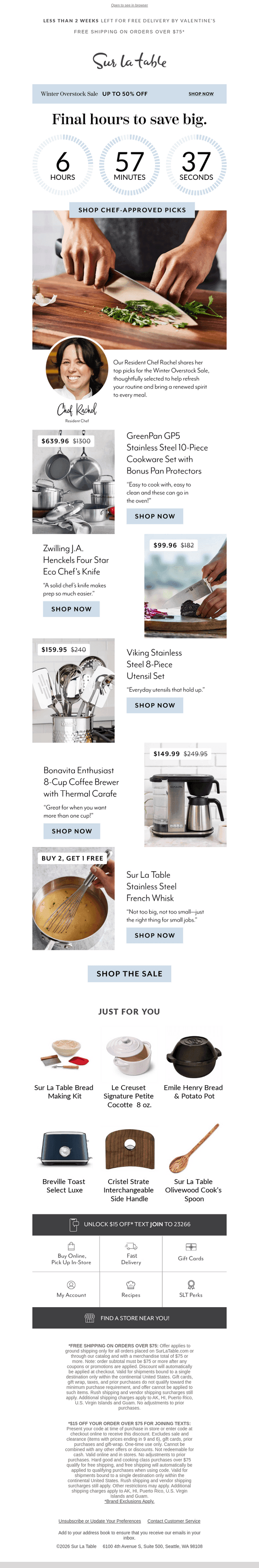 Sur La Table email from Tue, Jan 27, 2026