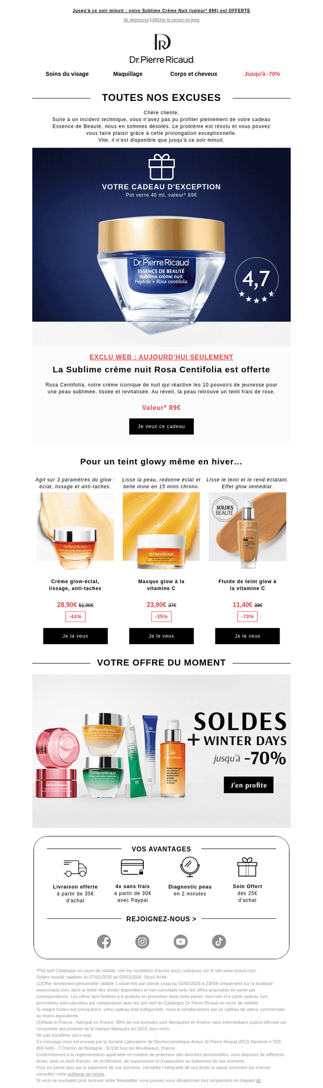 Nous vous présentons nos excuses 💌