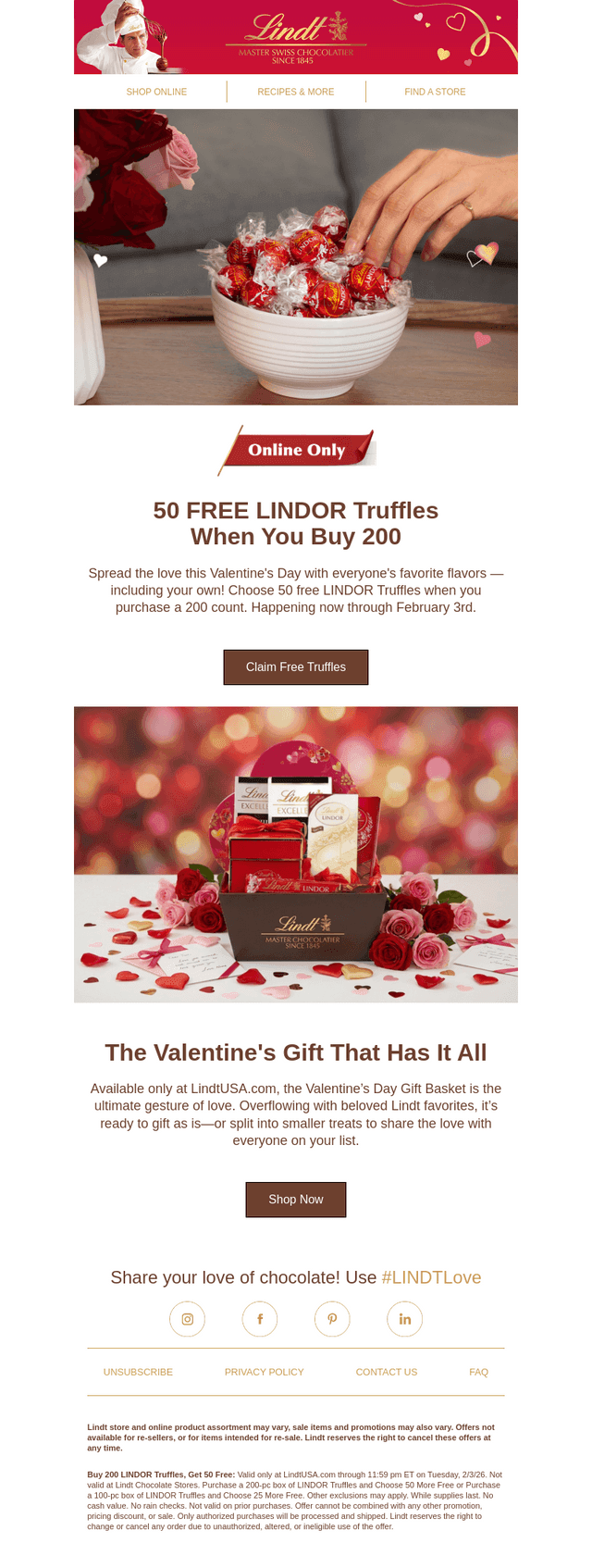 It's back! 50 FREE LINDOR Truffles ❤️‍🔥