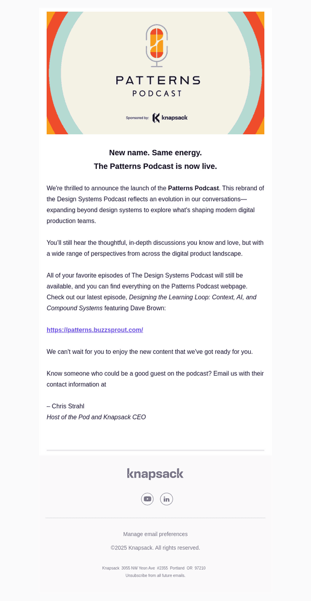 Knapsack email from Tue, Jan 27, 2026