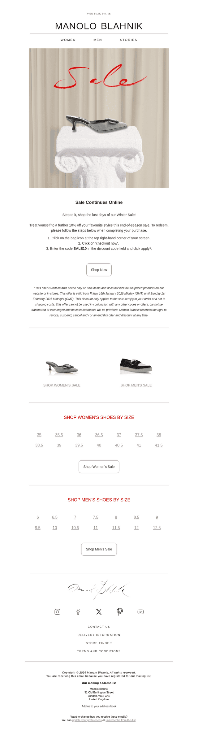 Sale Continues Online