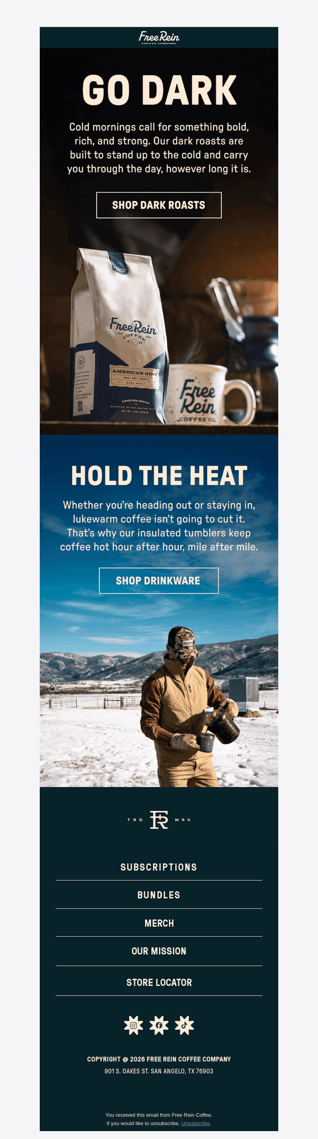 Dark roasts for cold days.
