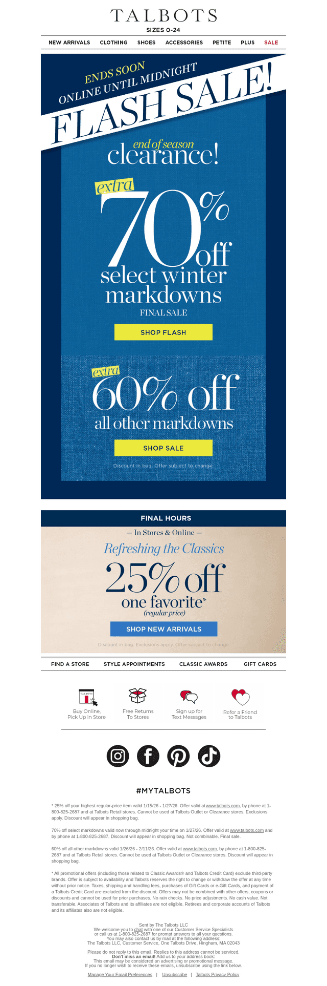 Talbots email from Tue, Jan 27, 2026