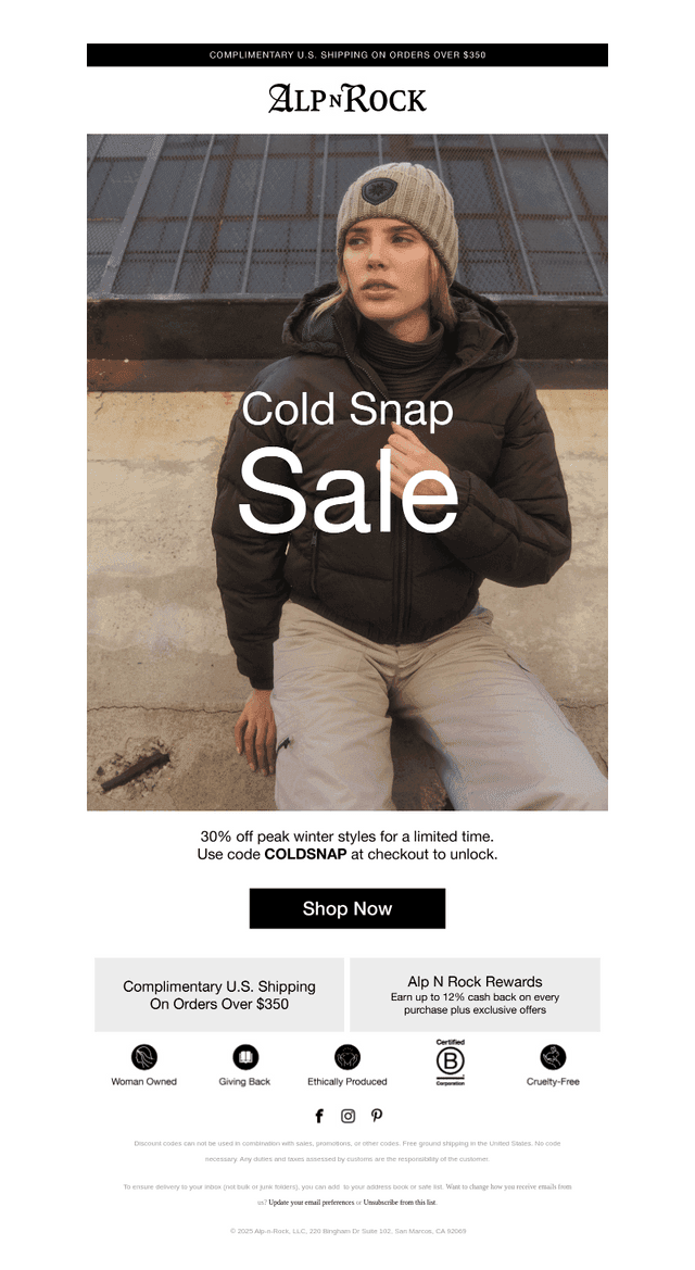 Exclusive Access: 30% Off Peak Cold Styles