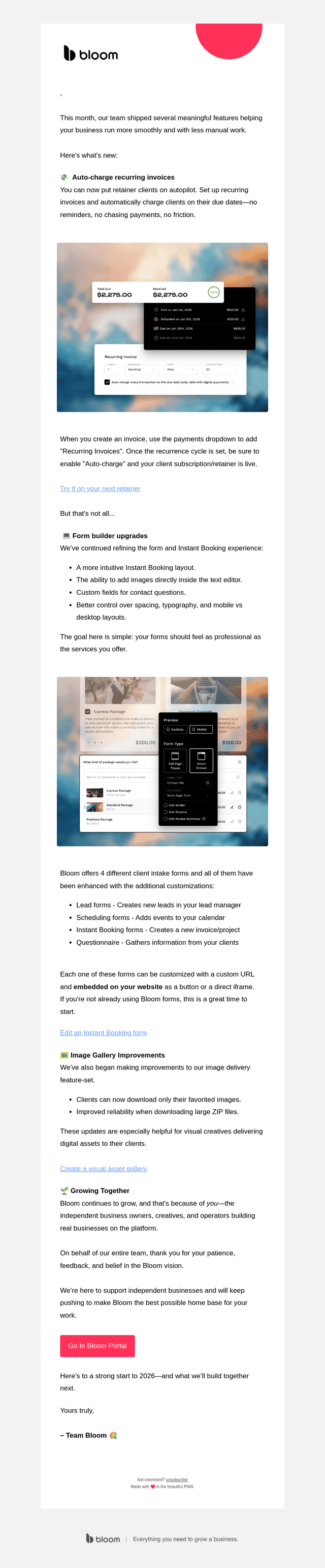 Bloom email from Wed, Jan 28, 2026