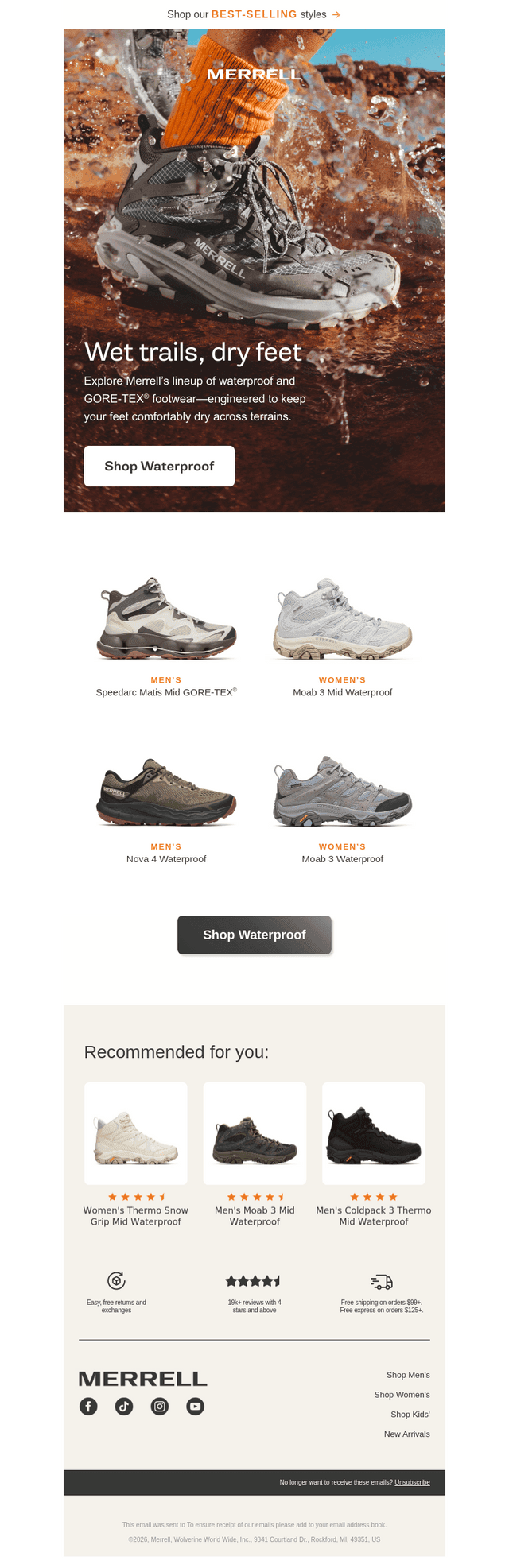 Styles made for wet and cold conditions
