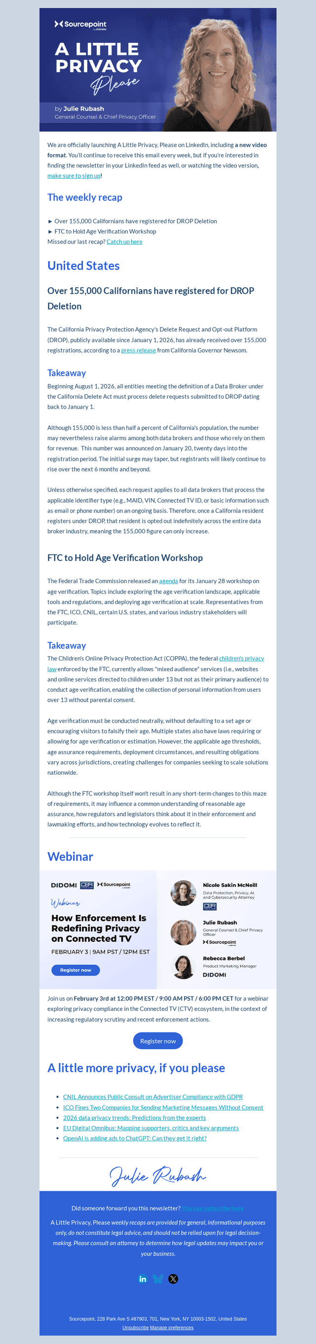 Sourcepoint email from Wed, Jan 28, 2026