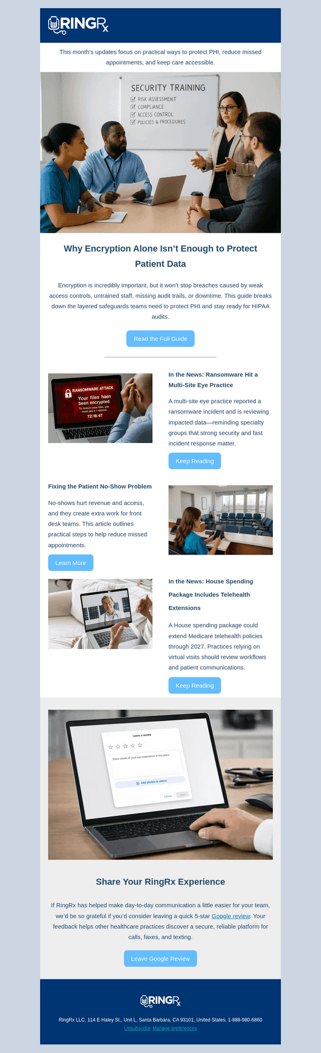 This Month in Healthcare: HIPAA, Cybersecurity & Efficiency Tips