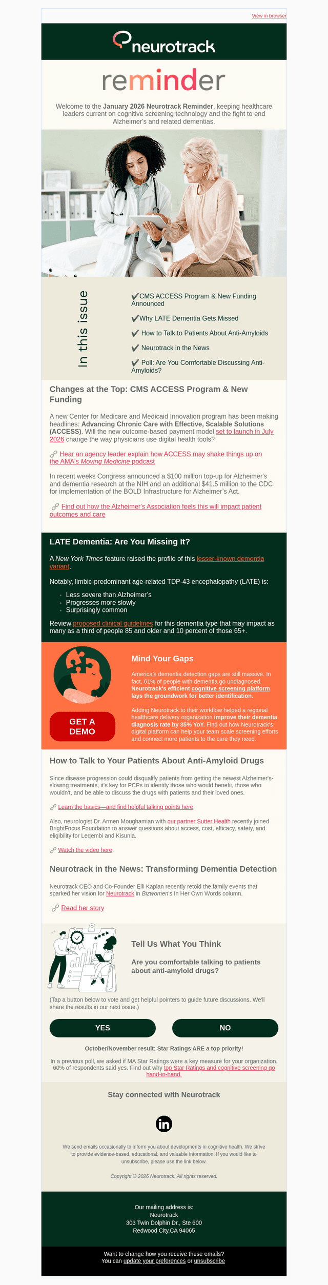 Neurotrack email from Wed, Jan 28, 2026