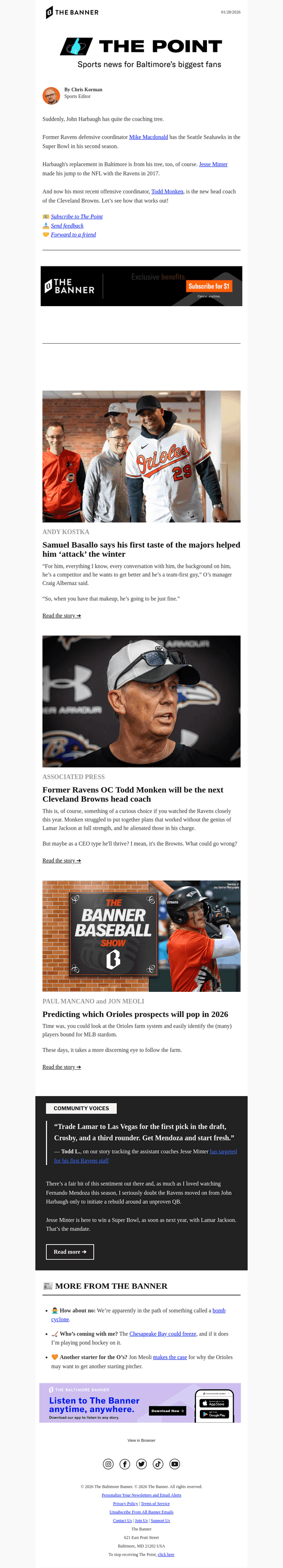The Baltimore Banner email from Wed, Jan 28, 2026