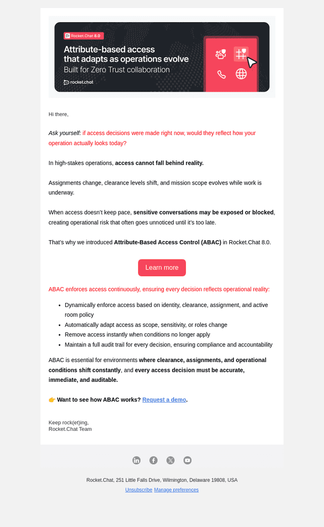 Access decisions that don’t lag operations | Rocket.Chat 8.0