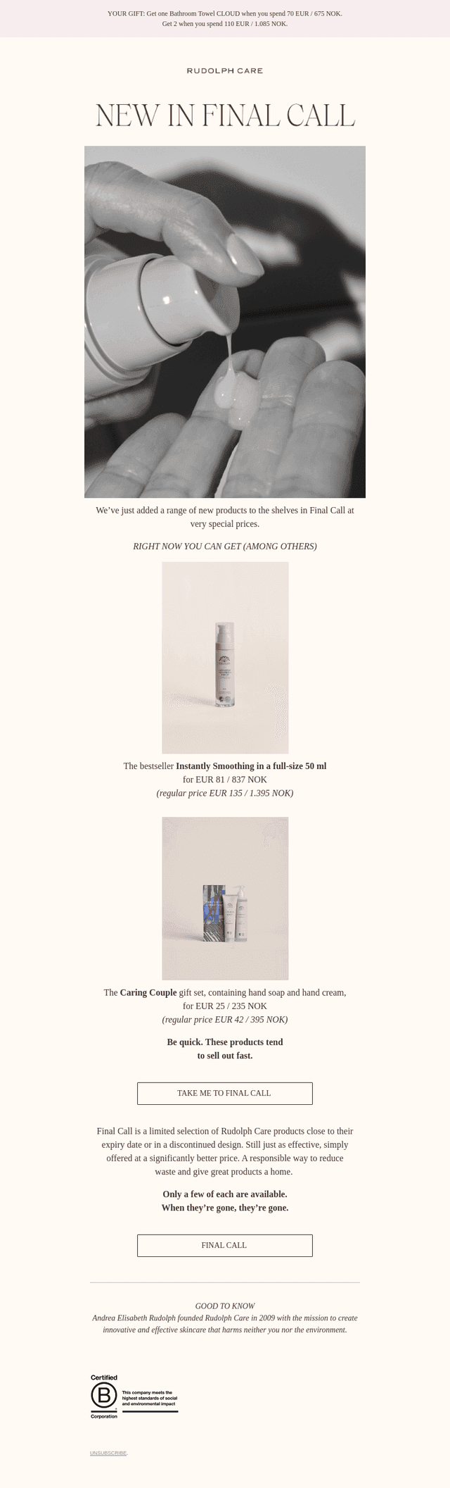 Final Call – new products added