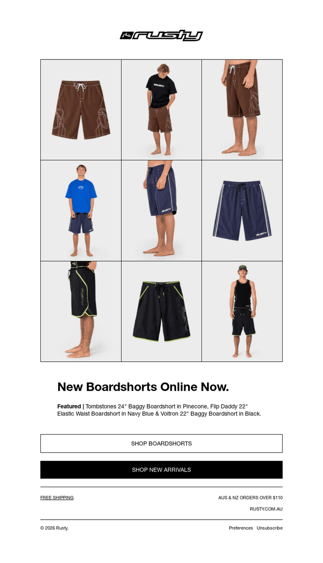New Boardshorts Online Now.