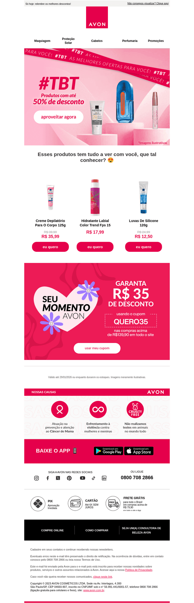 Oferta boa tem #TBT na Avon 😍