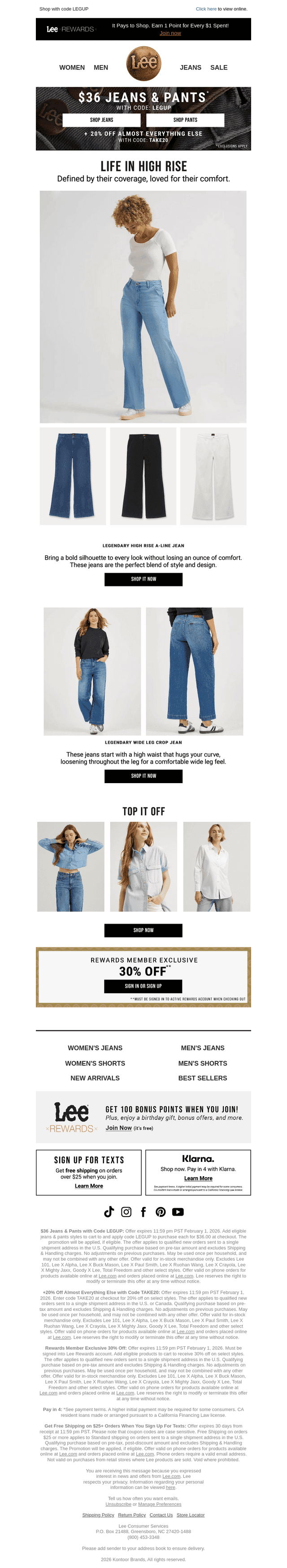 $36 High Rise Jeans