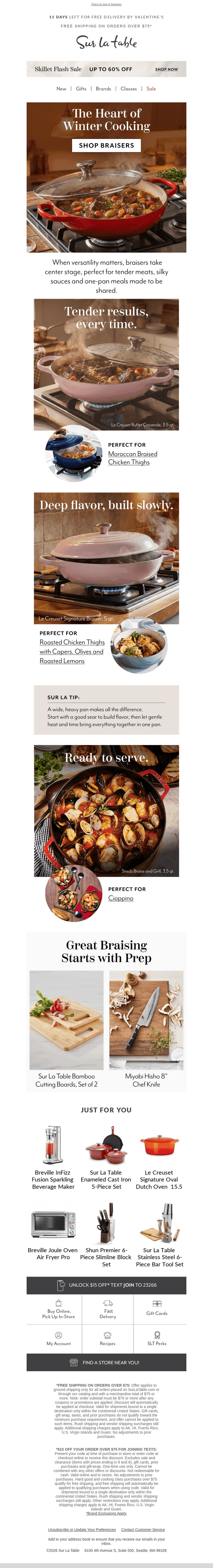Sur La Table email from Thu, Jan 29, 2026