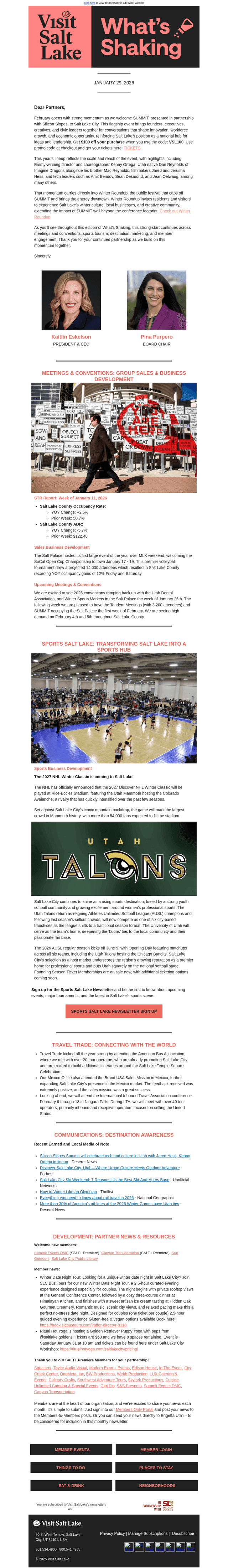 Visit Salt Lake email from Thu, Jan 29, 2026