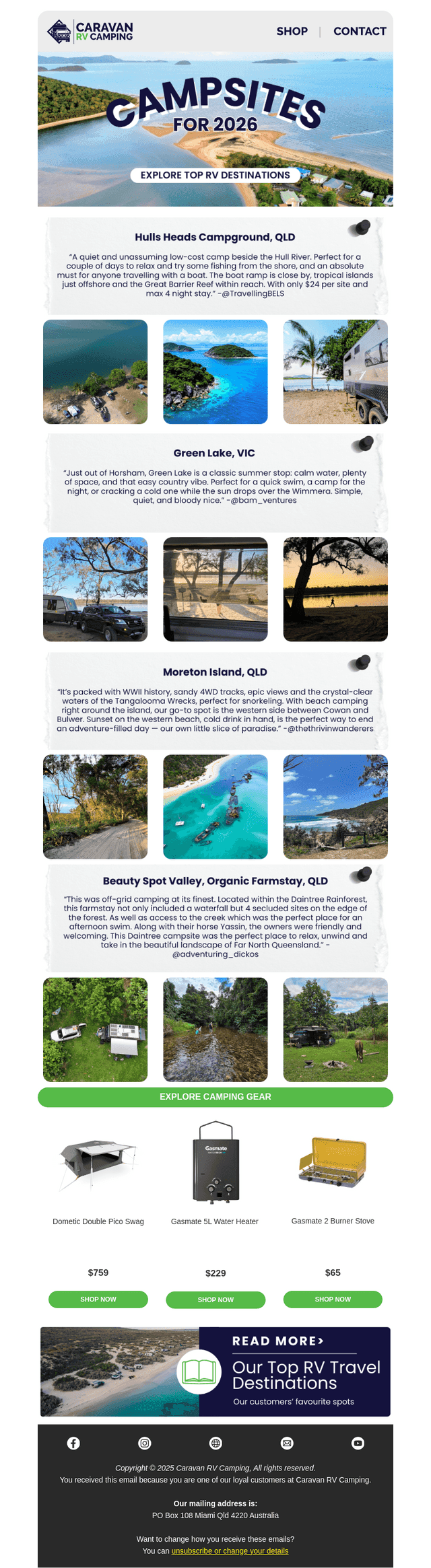 Customer-Approved Campsites 🏕️