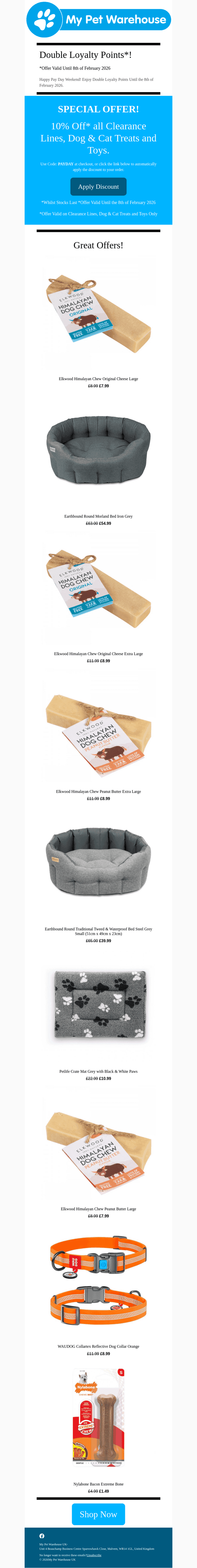 My Pet Warehouse UK email from Fri, Jan 30, 2026