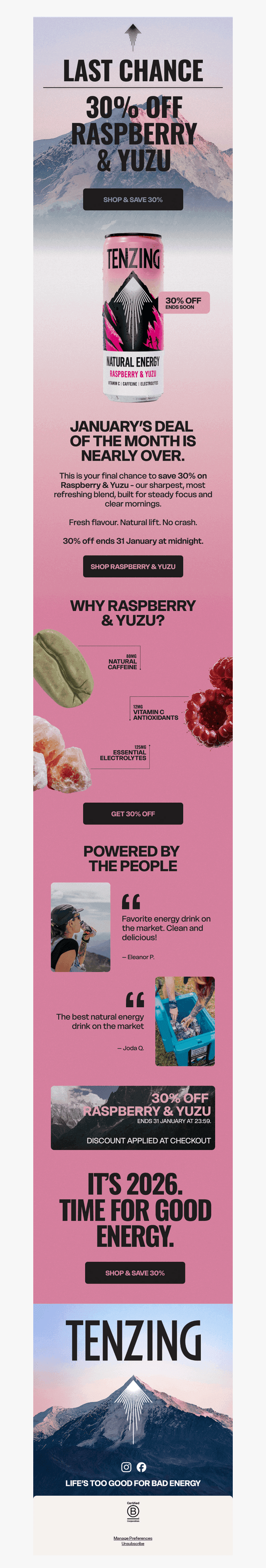 Last chance - 30% off Raspberry 🌿