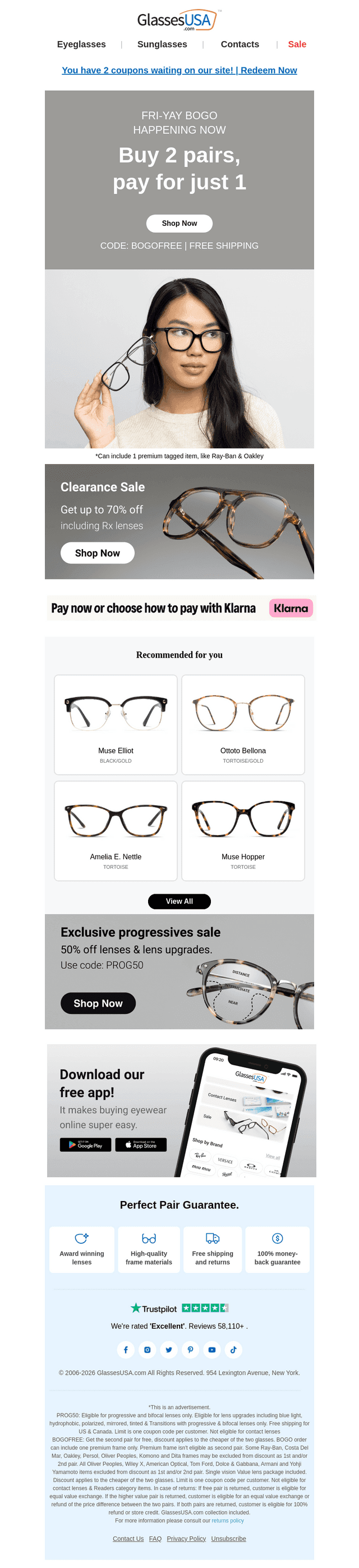 👓+👓 BOGO FREE into the weekend
