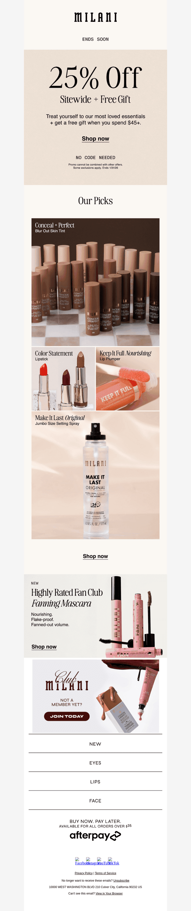 Free gift + 25% off ends soon!