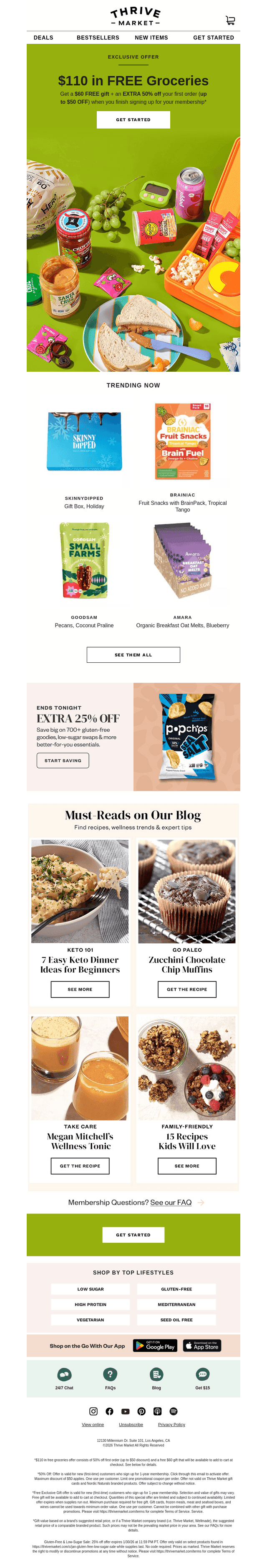 Get started with $110 in FREE groceries