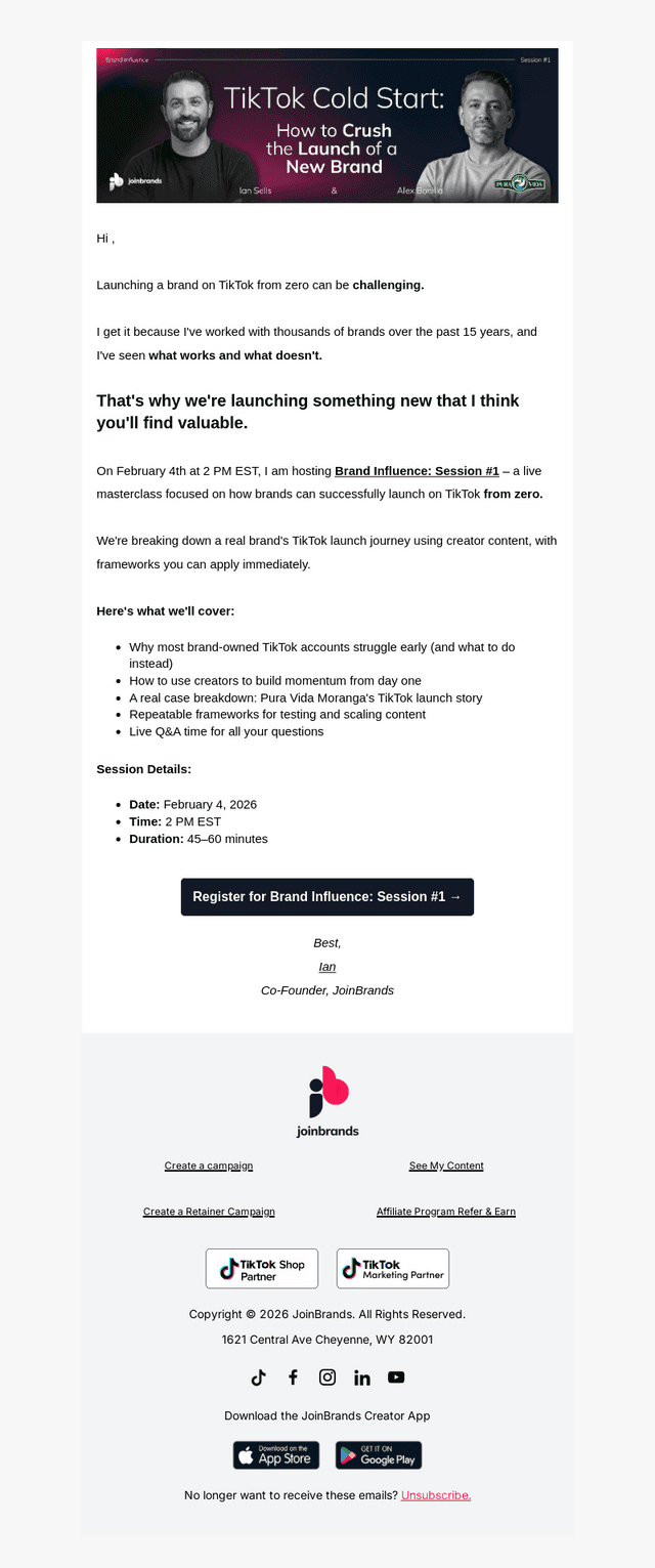 You're invited: TikTok Cold Start Masterclass (Feb 4)