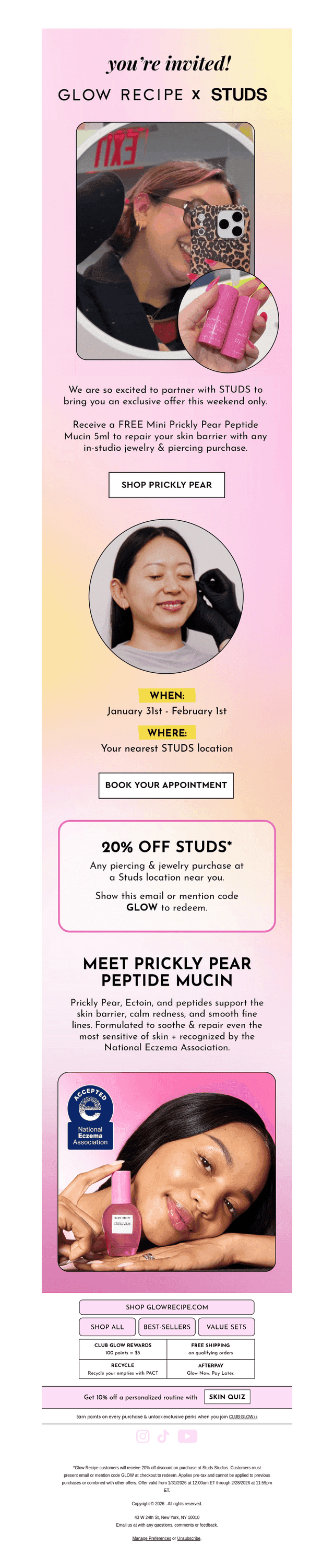 Glow Recipe email from Fri, Jan 30, 2026