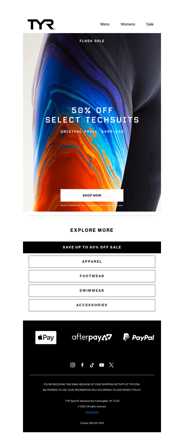 50% Off Select Techsuits