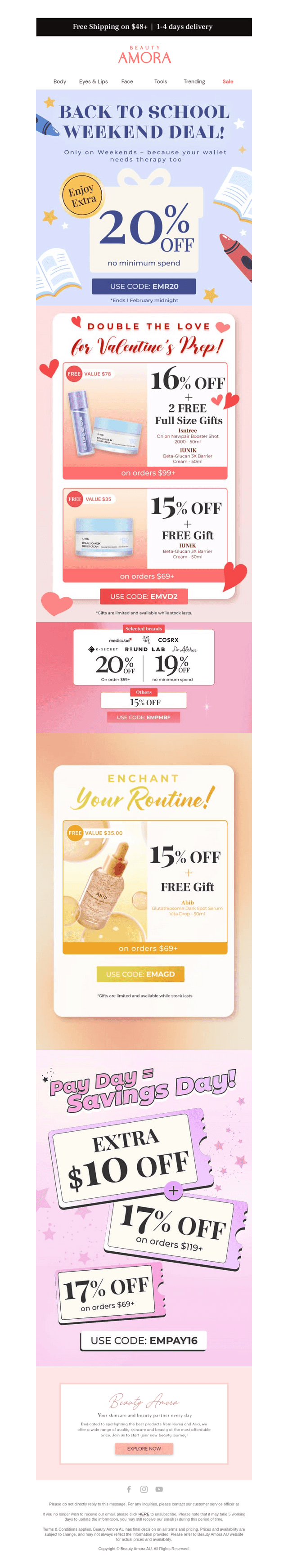 Beauty Amora AU email from Fri, Jan 30, 2026