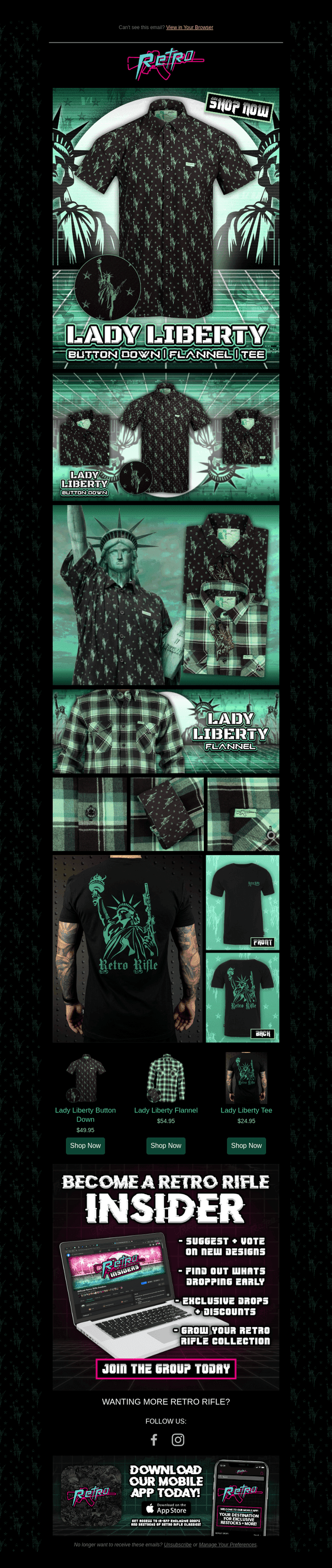 NOW LIVE: Lady Liberty Button Down, Flannel + Tee