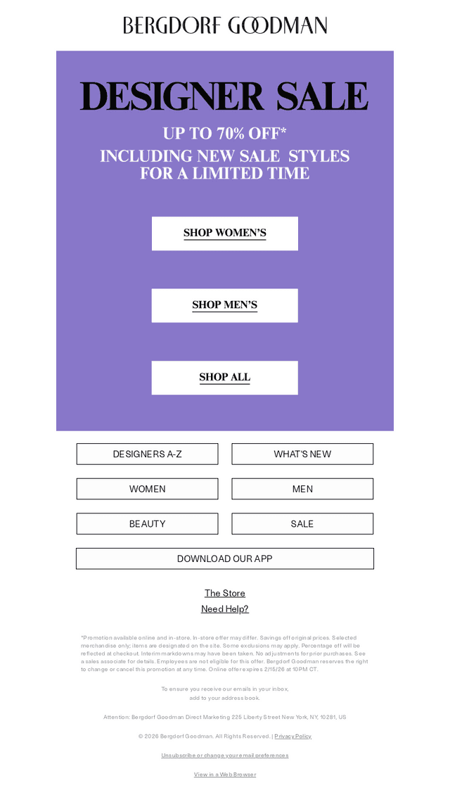 70% Off Designer Styles Inside