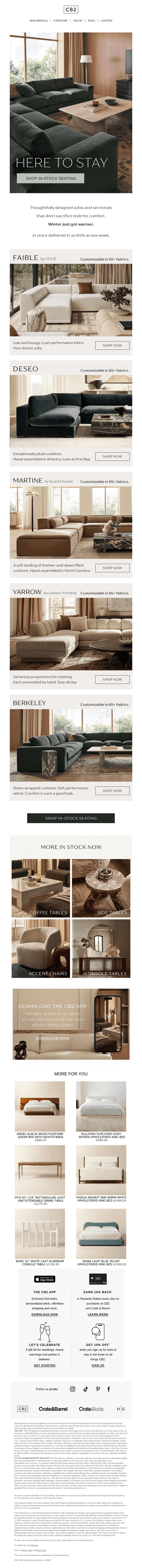 Sofas for inside season